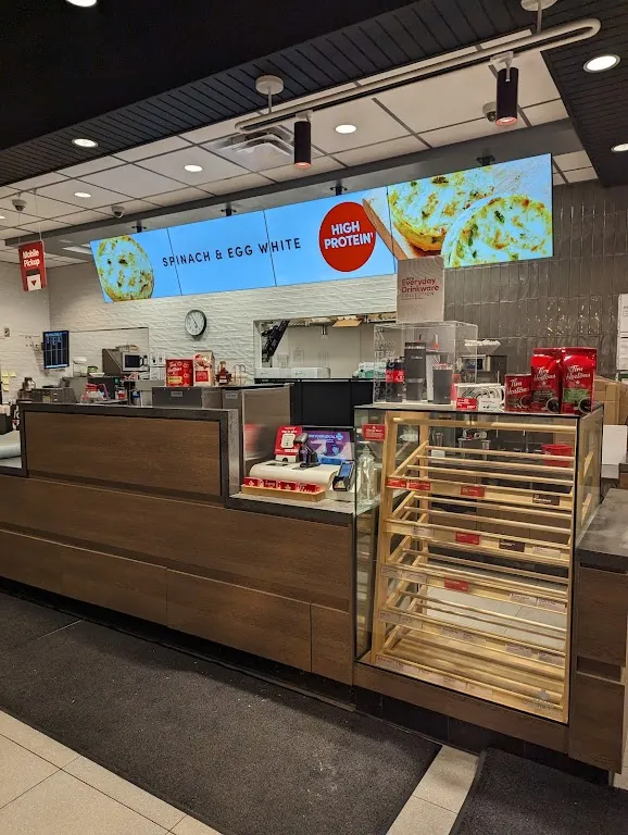 Tim Hortons storefront and interior at 837 Yonge St., Barrie, ON