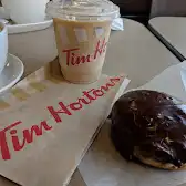Tim Hortons storefront and interior at 9 Depot Dr, Bracebridge, ON