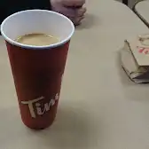 Tim Hortons storefront and interior at 295 Wellington St, Bracebridge, ON