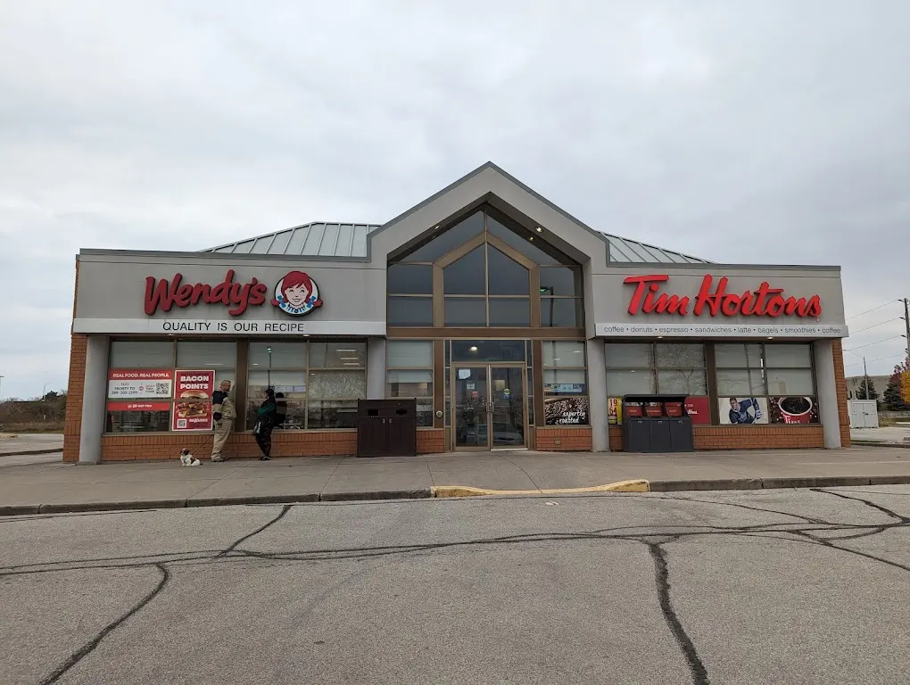 Tim Hortons storefront and interior at 777 Guelph Line, Burlington, ON