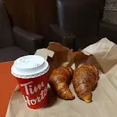 Tim Hortons storefront and interior at 1900 Walkers Line, Burlington, ON
