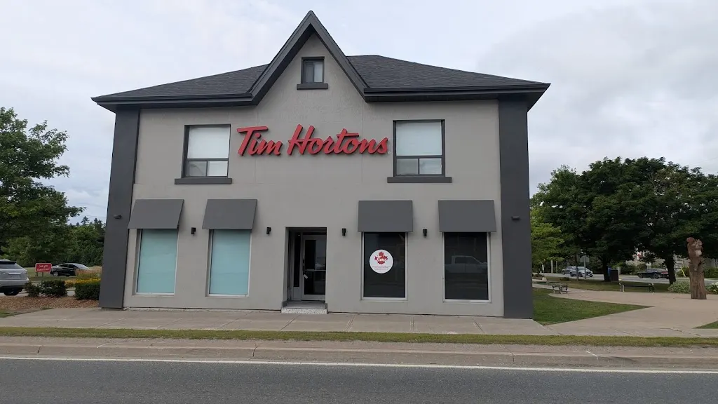 Tim Hortons storefront and interior at 18372 Hurontario Street, Caledon Village, ON