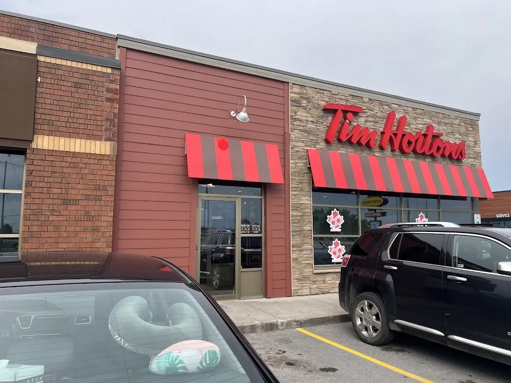 Tim Hortons storefront and interior at 2 Racine St, Casselman, ON