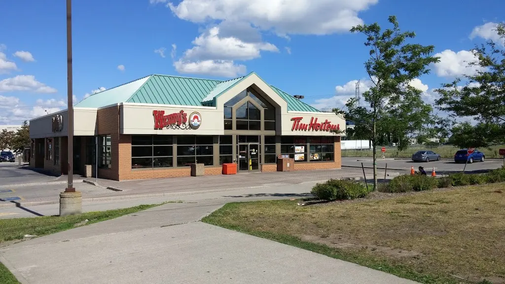 Tim Hortons storefront and interior at 7235 Keele St South, Concord, ON