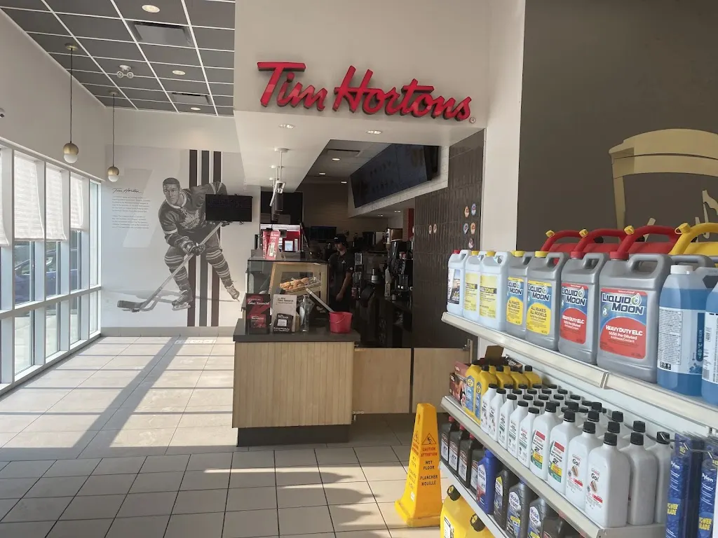 Tim Hortons storefront and interior at 100 Second Avenue &amp; Hwy 17, Coniston, ON