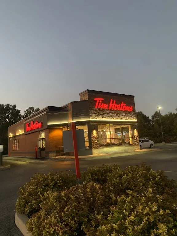 Tim Hortons storefront and interior at 1380 Marleau Ave, Cornwall, ON