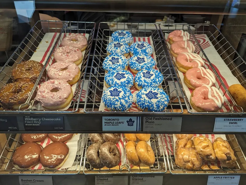 Tim Hortons storefront and interior at 11 Main St W Hwy 144, Dowling, ON