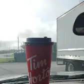 Tim Hortons storefront and interior at 601 Main St East, Dundalk, ON