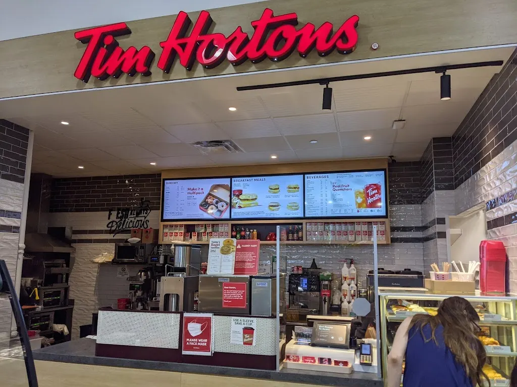 Tim Hortons storefront and interior at 2125 Lakeshore Blvd. W, Etobiocke, ON