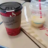 Tim Hortons storefront and interior at 133 St Andrews St E, Fergus, ON