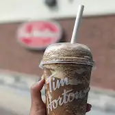 Tim Hortons storefront and interior at 810 St David St, Fergus, ON