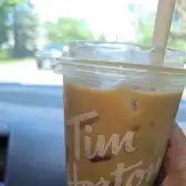 Tim Hortons storefront and interior at 151 Hwy 20 W, Fonthill, ON