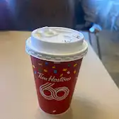Tim Hortons storefront and interior at 138 Woodlawn Rd West, Guelph, ON