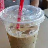 Tim Hortons storefront and interior at 133 Bay St N, Hamilton, ON