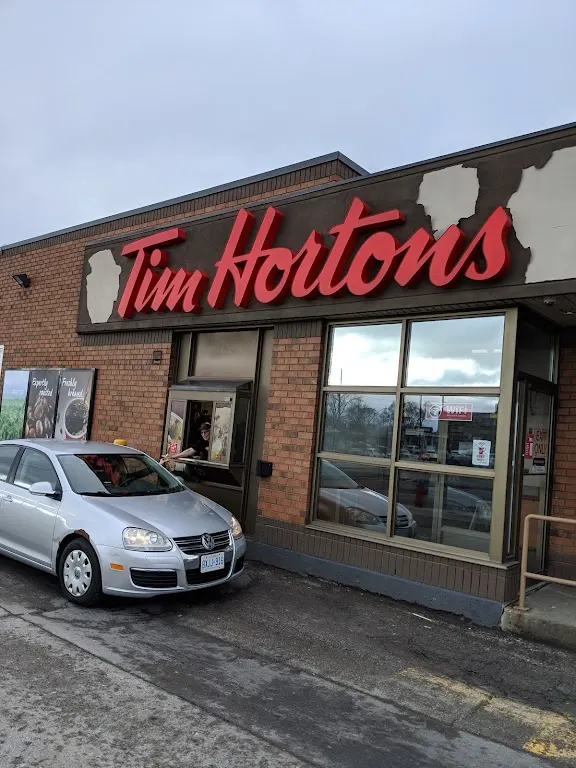 Tim Hortons storefront and interior at 570 Upper Ottawa Rd, Hamilton, ON