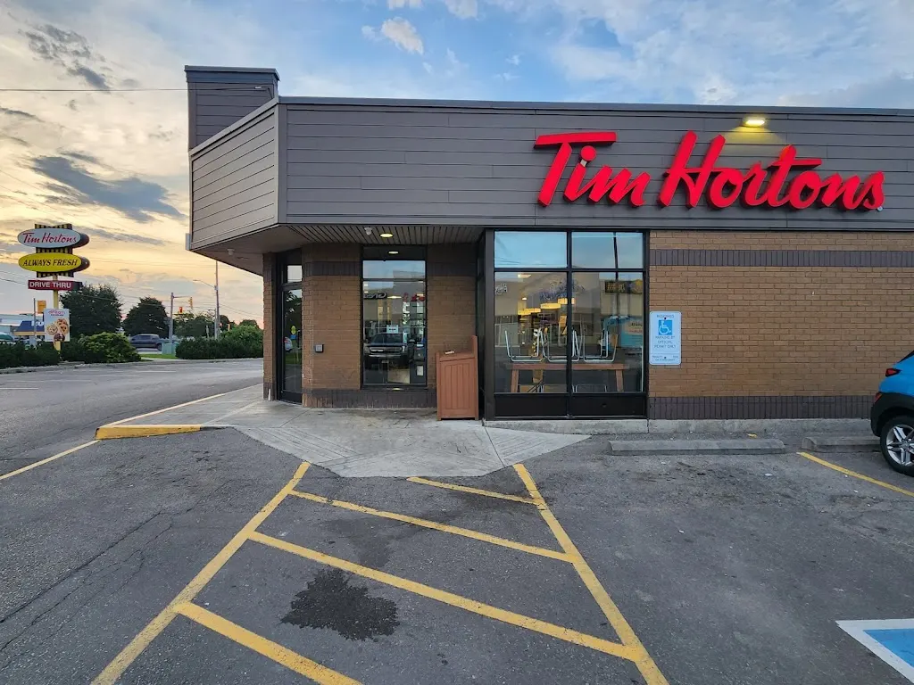 Tim Hortons storefront and interior at 1188 Rymal Rd East, Hamilton, ON
