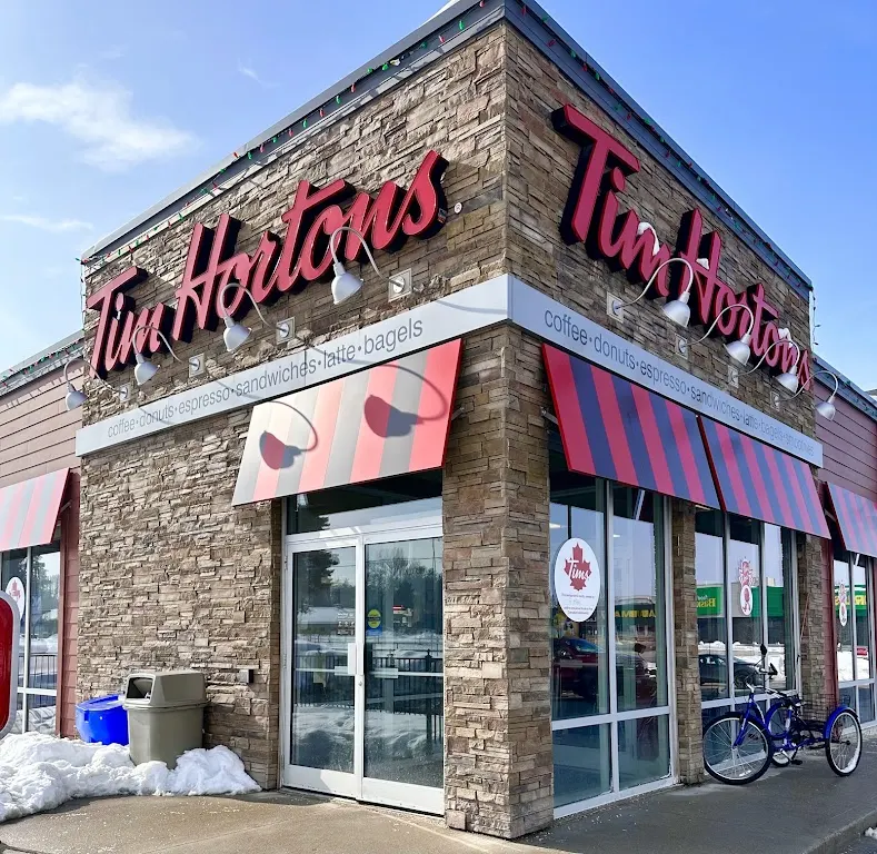 Tim Hortons storefront and interior at 224 7th Avenue, Hanover, ON