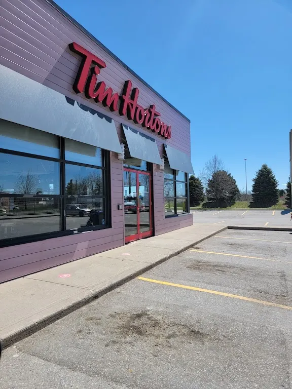 Tim Hortons storefront and interior at 75 Thames St S, Ingersoll, ON