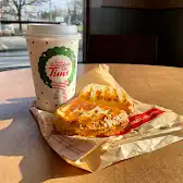 Tim Hortons storefront and interior at 6 Edgewater Road, Kanata, ON