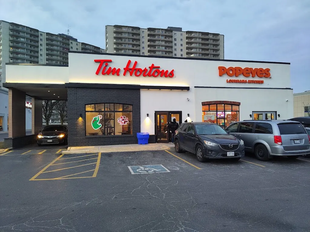 Tim Hortons storefront and interior at 340 Fairway Rd S Kitchener, Kitchener, ON