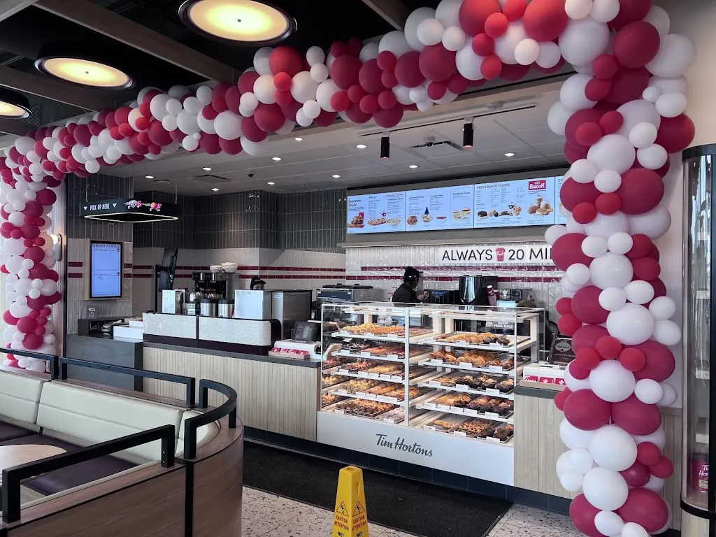 Tim Hortons storefront and interior at 70 - Barons St, Kleinburg, ON
