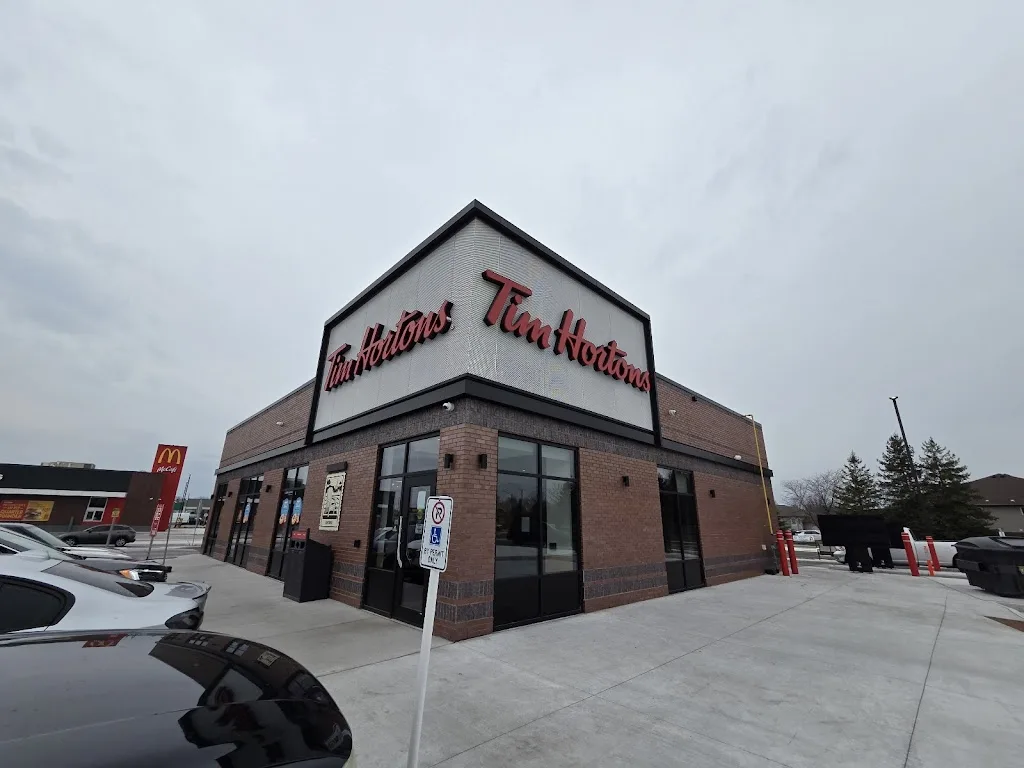 Tim Hortons storefront and interior at Sandwich Pkwy W &amp; Heritage Dr, Lasalle, ON