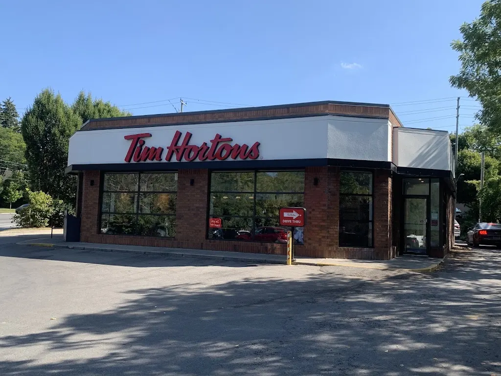 Tim Hortons storefront and interior at 119 Oxford St, London, ON