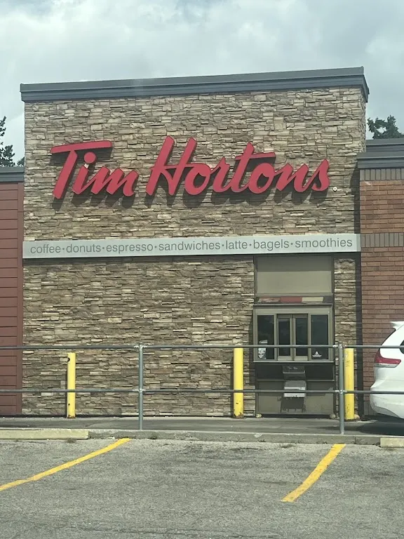 Tim Hortons storefront and interior at 841 Wharncliffe Rd, London, ON