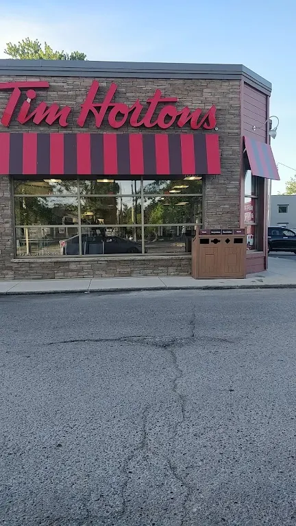 Tim Hortons storefront and interior at 1019 Dundas St, London, ON