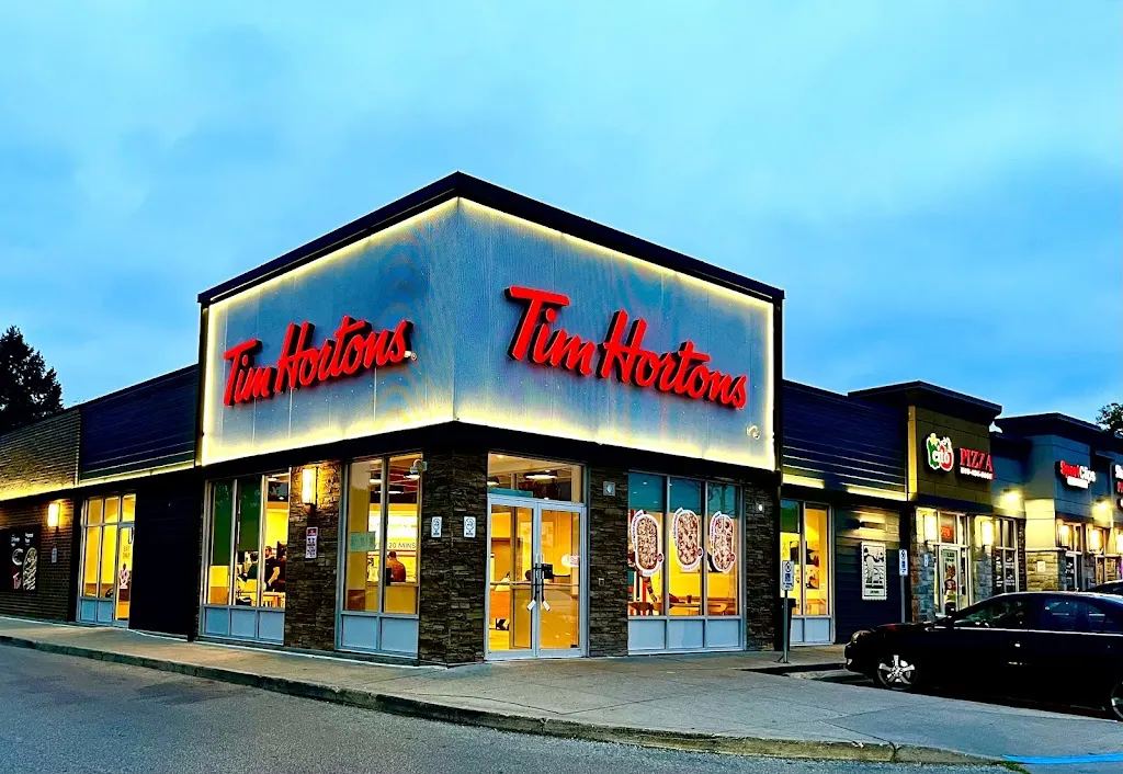 Tim Hortons storefront and interior at 1103 Adelaide St North, London, ON