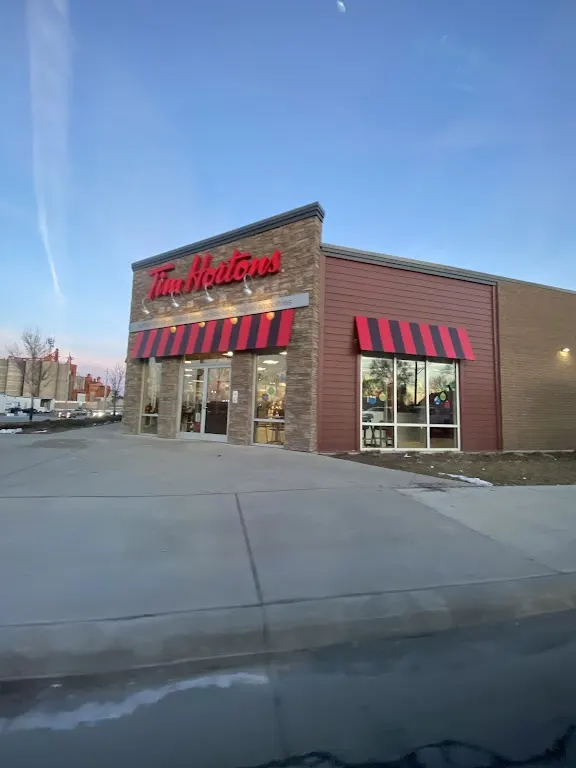 Tim Hortons storefront and interior at 1325 Trafalgar Street, London, ON