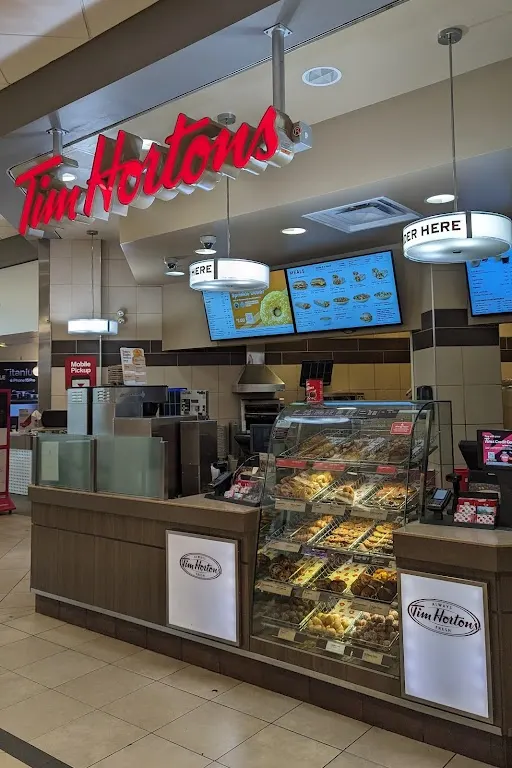Tim Hortons storefront and interior at 1680 Richmond St, London, ON