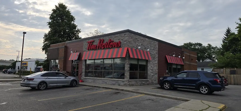 Tim Hortons storefront and interior at 1751 Dundas St East, London, ON