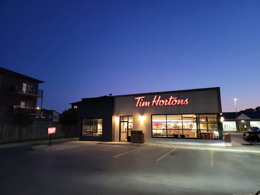 Tim Hortons storefront and interior at 1825 Adelaide St, London, ON