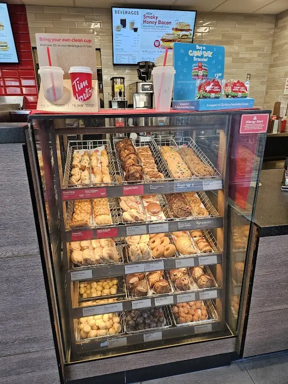 Tim Hortons storefront and interior at 1895 Hyde Park Rd, London, ON