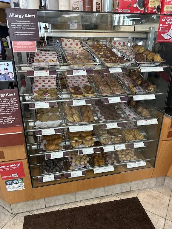 Tim Hortons storefront and interior at 2 County Rd 46, Maidstone, ON