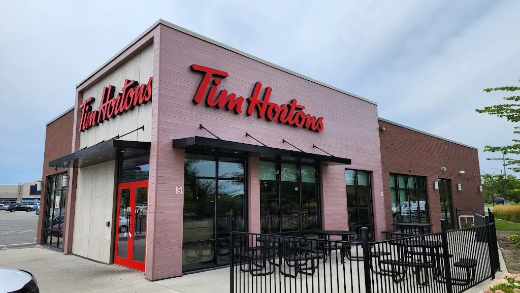Tim Hortons storefront and interior at 170 Mcnaughton Road East, Maple, Ontario, ON