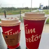Tim Hortons storefront and interior at 217 Toronto Street South, Markdale, ON