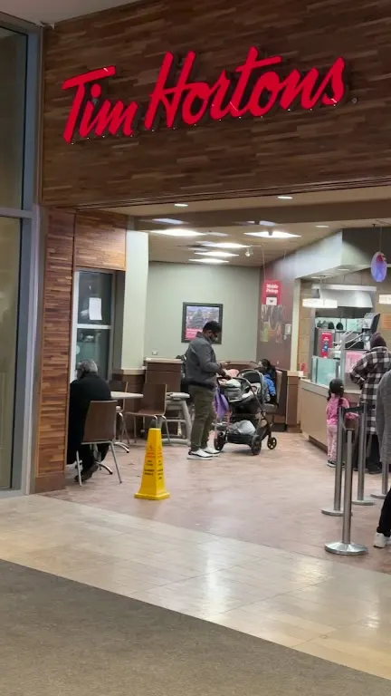 Tim Hortons storefront and interior at 5100 Erin Mills Parkway  Inside The Mall, Mississauga, ON