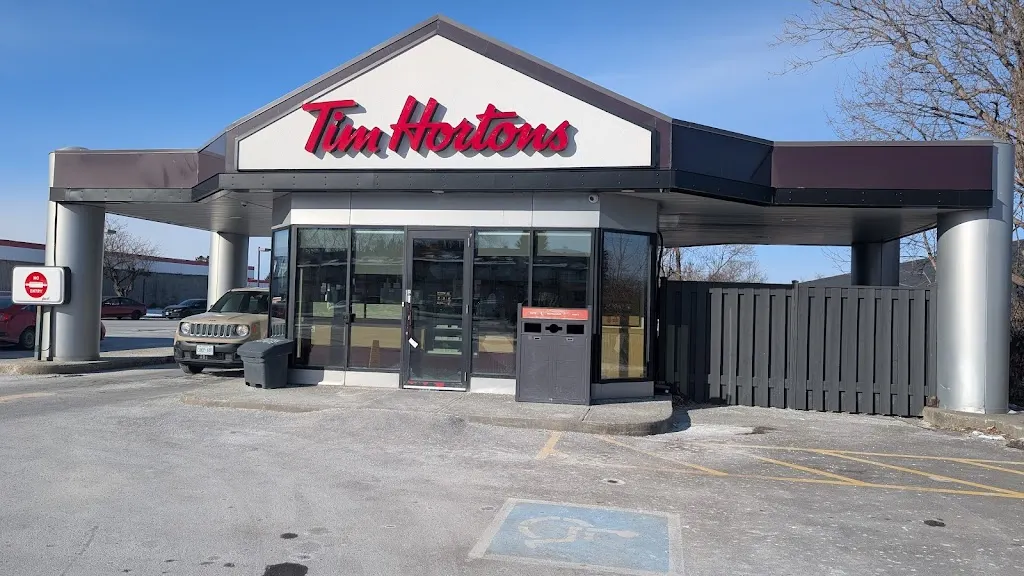 Tim Hortons storefront and interior at 1879 Robertson Rd, Nepean, ON