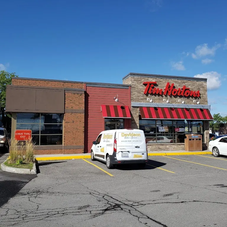 Tim Hortons storefront and interior at 1910 Merivale Rd, Nepean, ON