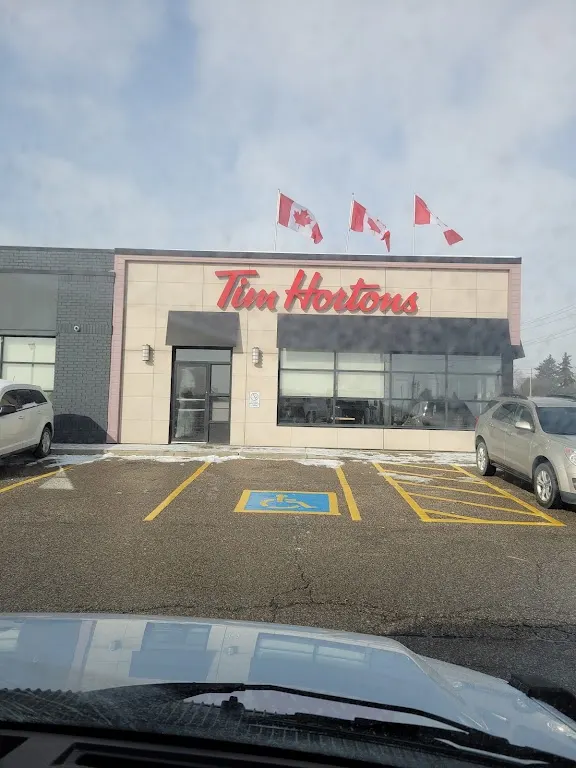 Tim Hortons storefront and interior at 374 Hamilton Road Unit 5, New Hamburg, ON