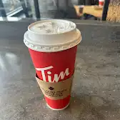 Tim Hortons storefront and interior at 1175 Mulock Dr, Newmarket, ON