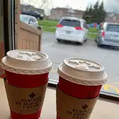 Tim Hortons storefront and interior at 16545 Yonge St, Newmarket, ON