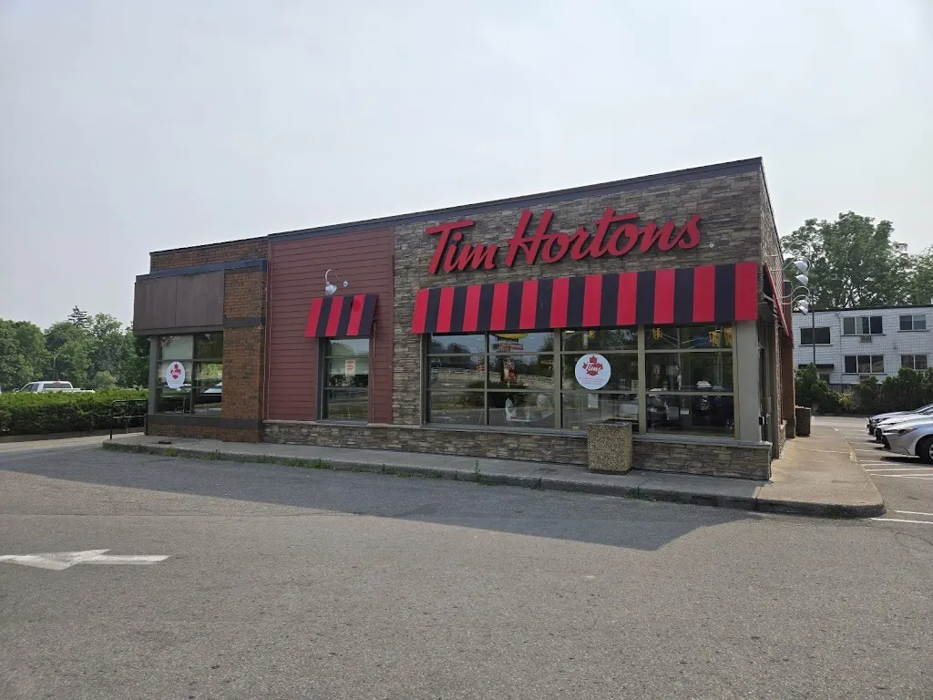 Tim Hortons storefront and interior at 8089 Portage Rd, Niagara Falls, ON
