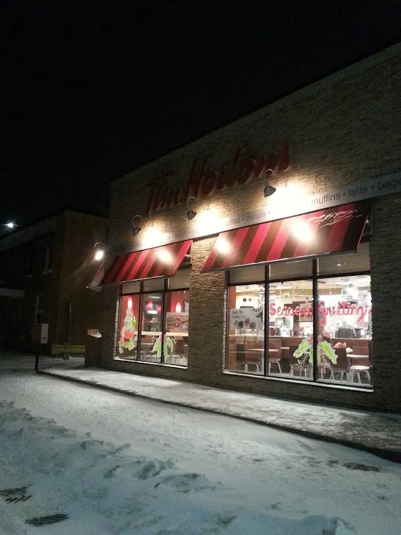Tim Hortons storefront and interior at 1050 Cassells St, North Bay, ON