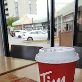 Tim Hortons storefront and interior at 500 Trethewey Dr, North York, ON