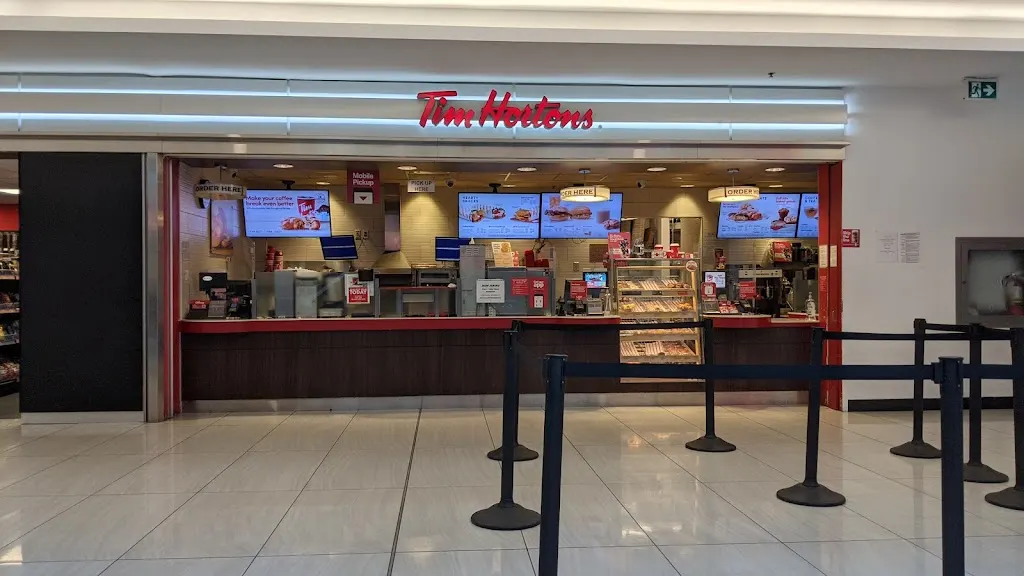 Tim Hortons storefront and interior at 4025 Yonge St, North York, ON