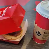 Tim Hortons storefront and interior at 4696 Yonge St, North York, ON