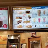 Tim Hortons storefront and interior at 5955 Leslie St, North York, ON